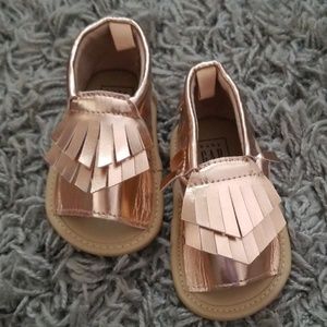 Brand new Rose gold open toed sandals 6-12 months